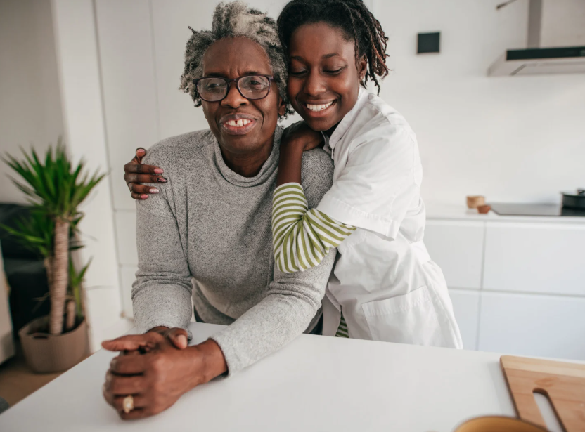 une dame avec sa fille